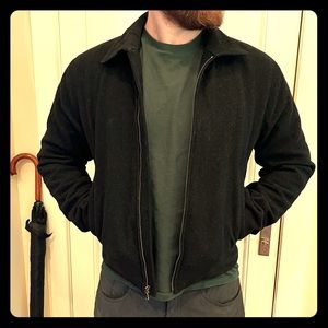Charcoal Black Wool Zip Jacket